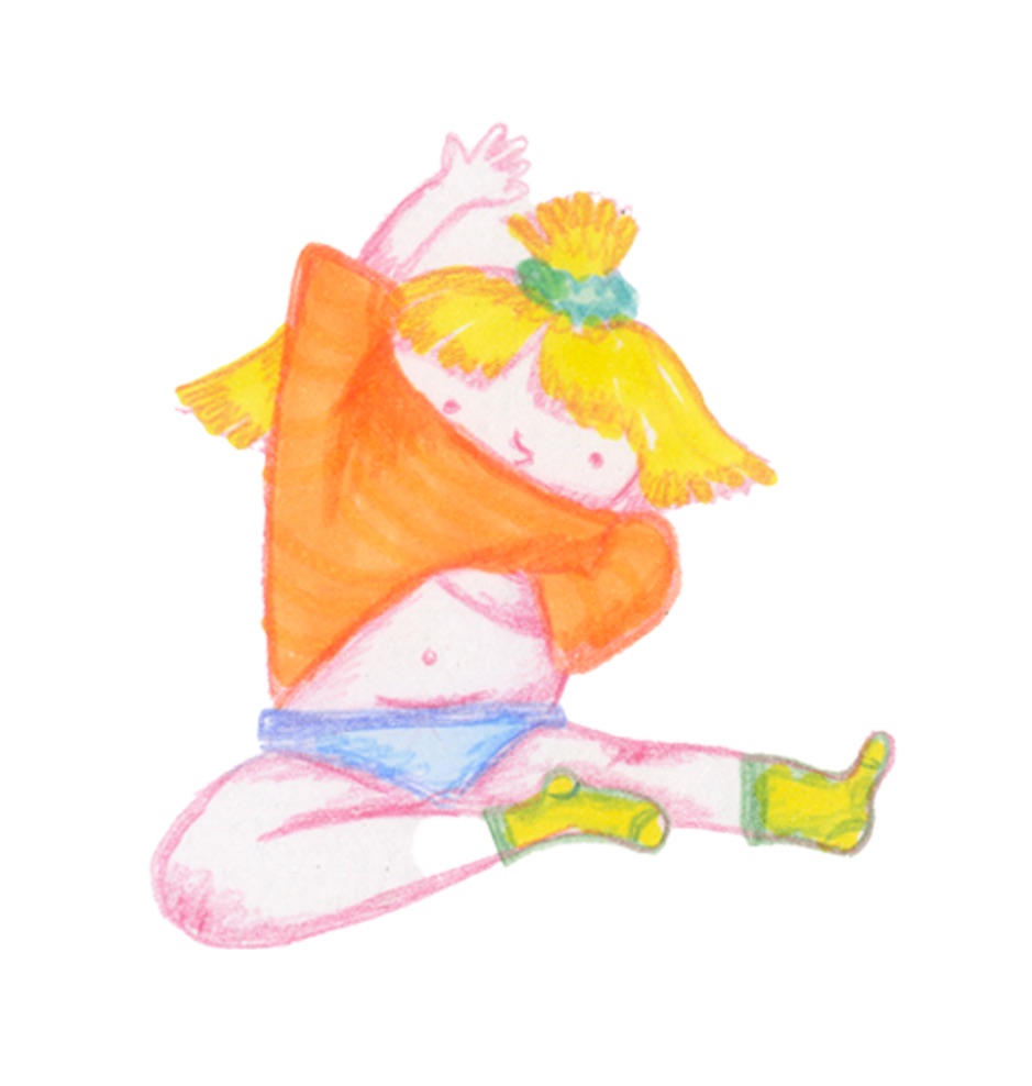 A girl stretching