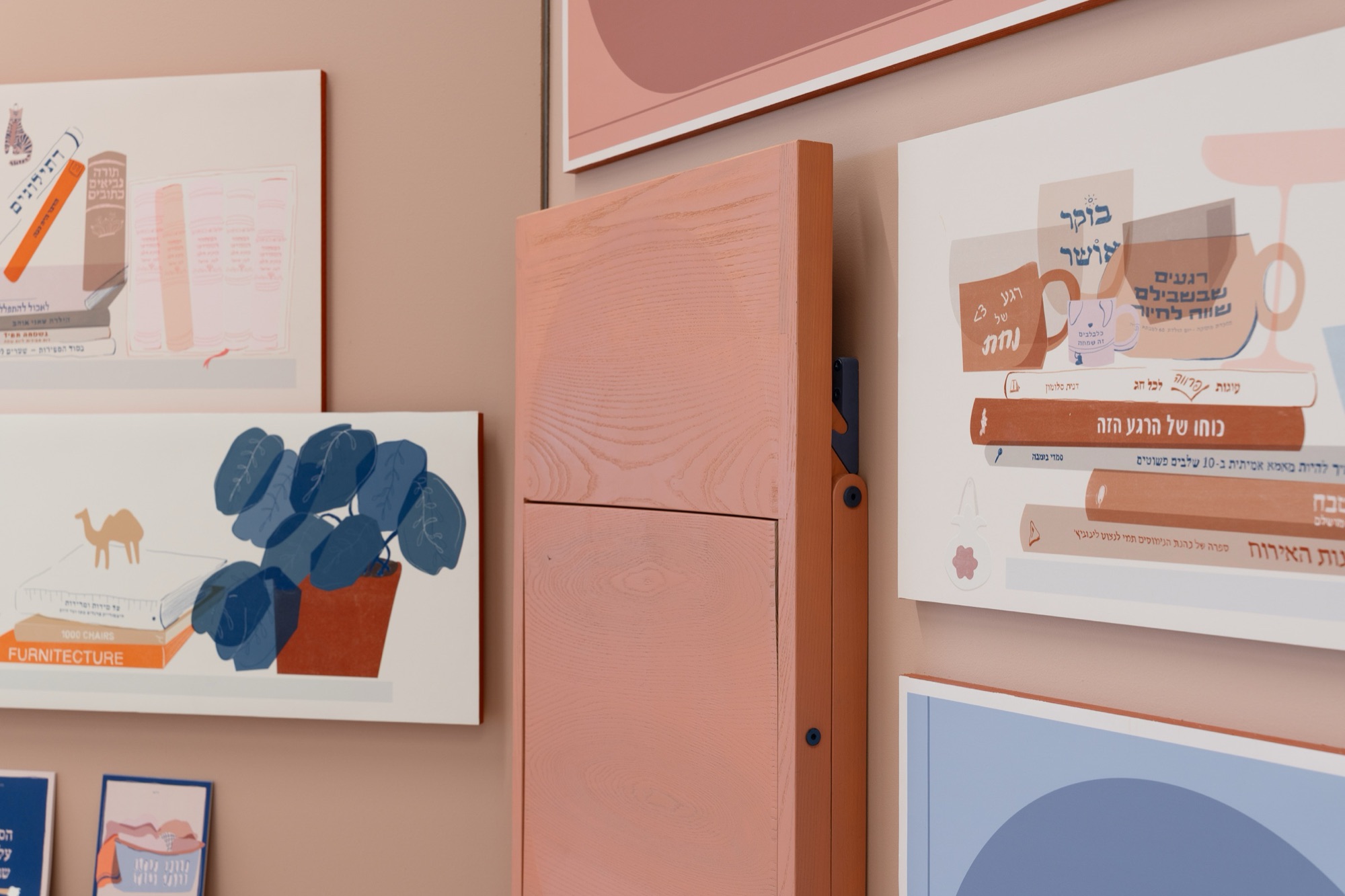 Illustrations on the installation wall