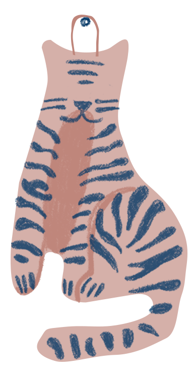 Small illustration: a striped cat
