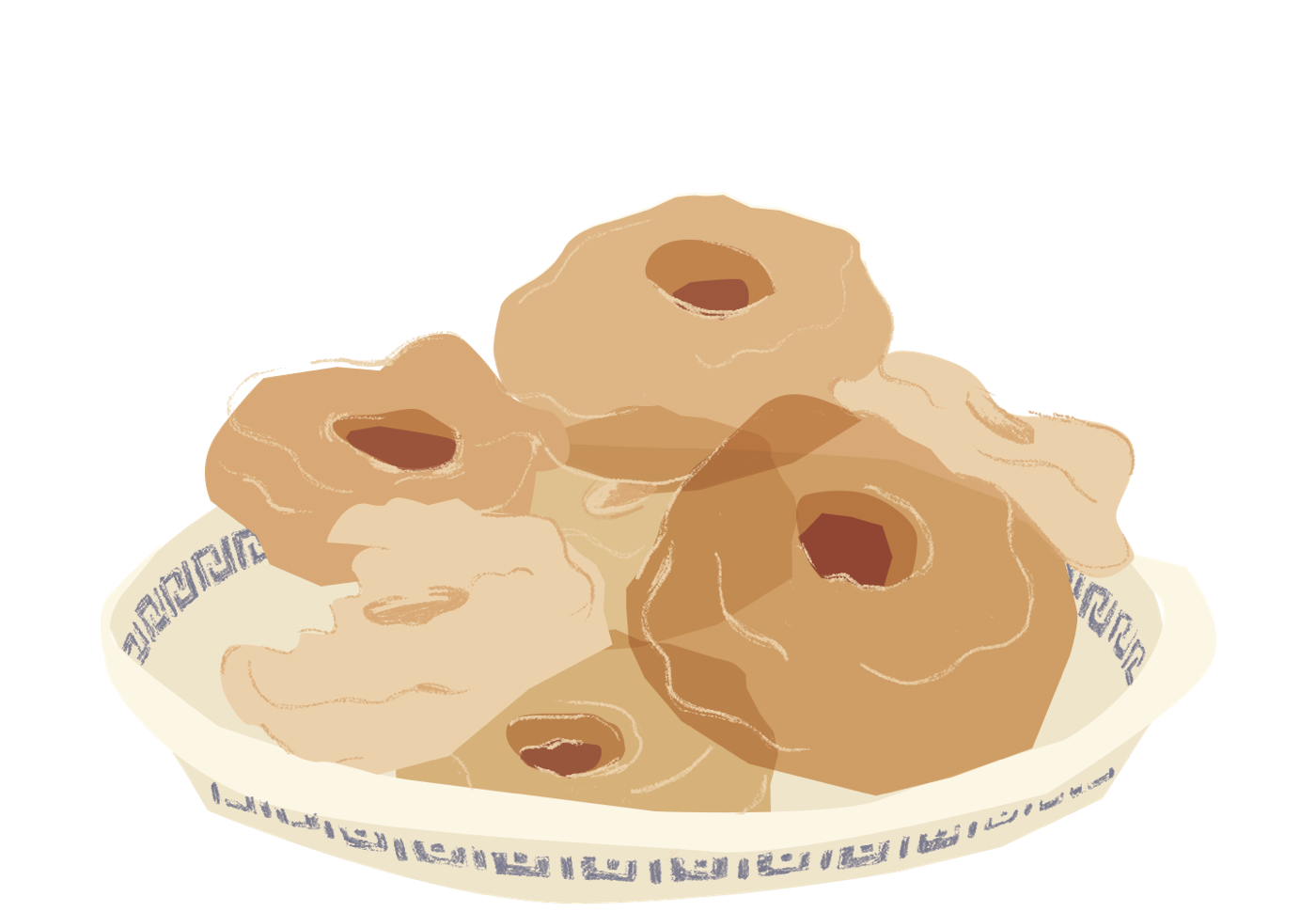 Small illustration: a plate of sufganiyot