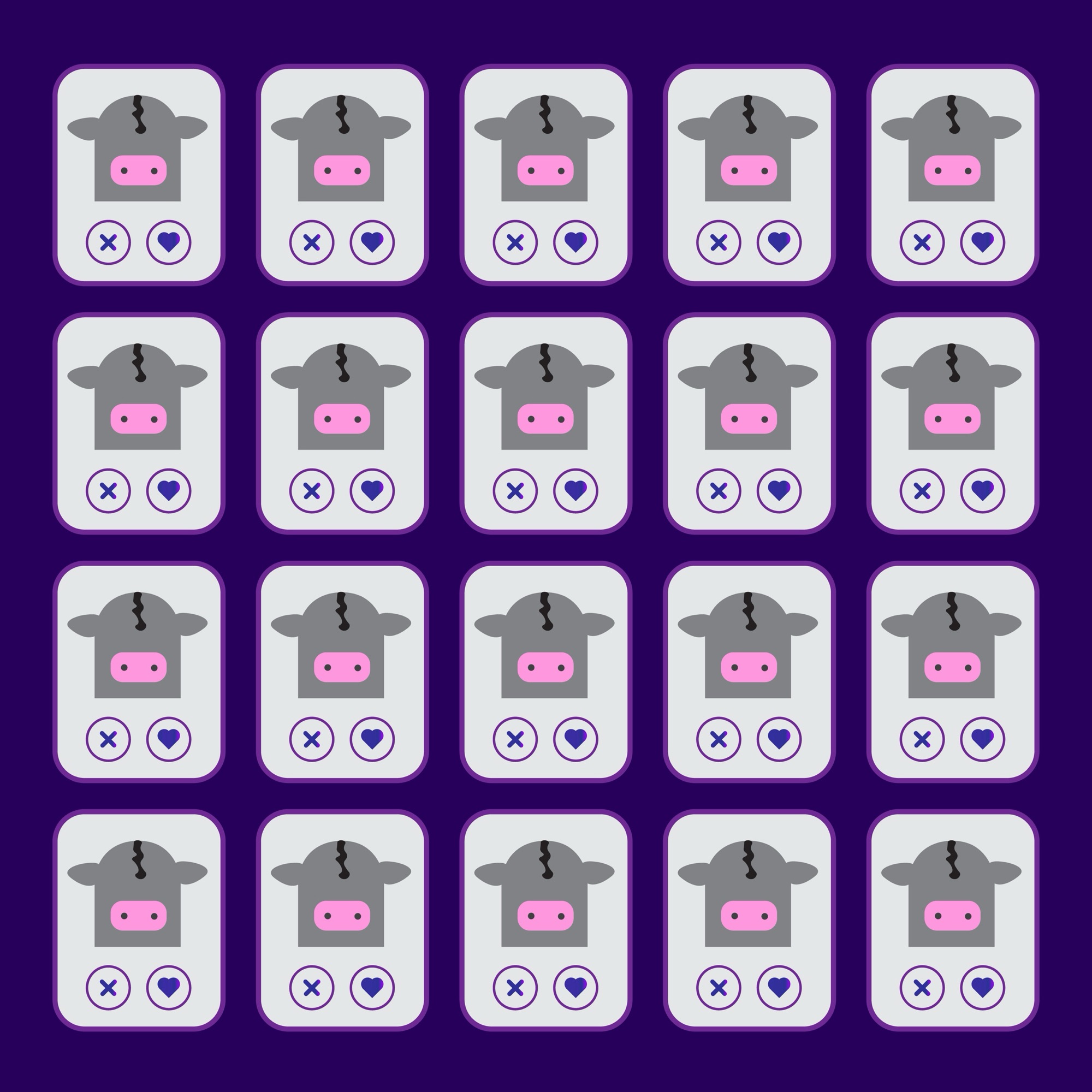 Still from the video: rows of profile cards
